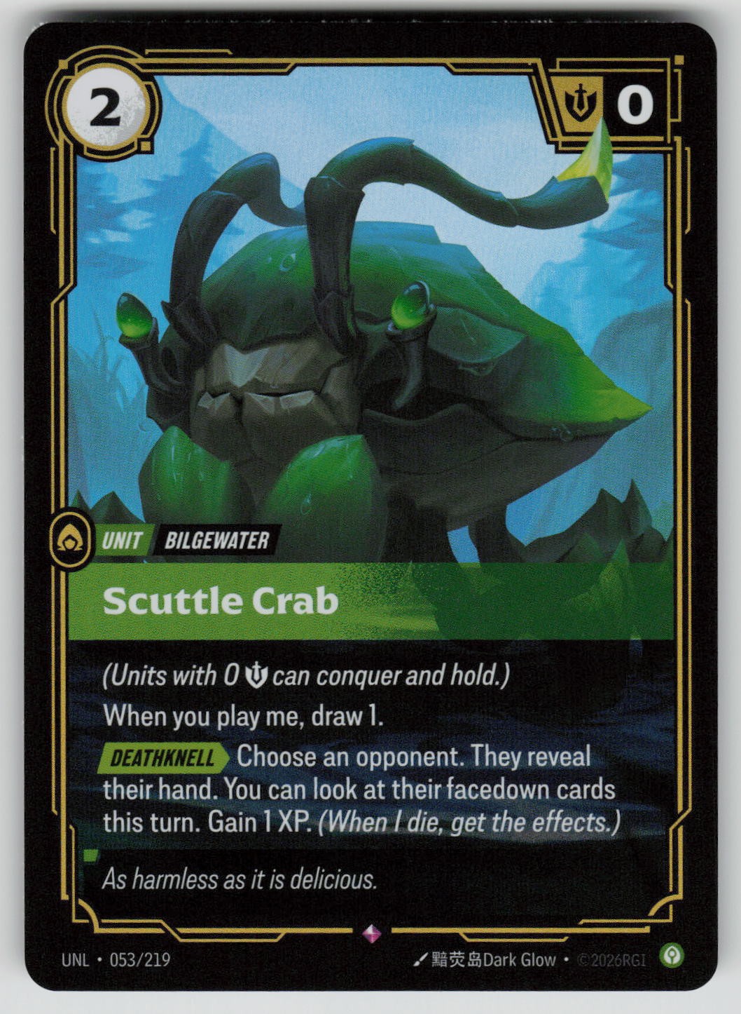 Scuttle Crab Foil Rare Unleashed 053/219 Riftbound NM