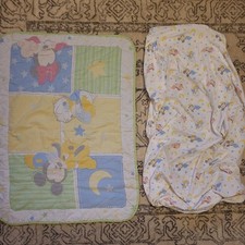 Vintage Disney Baby Mickey Minnie Pluto Donald Blanket Comforter Fitted Sheet