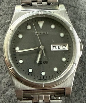 Vintage SEIKO SQ 100, 80er Jahre, Japan, Rarität mit grauem Zifferblatt - Bild 1 von 4