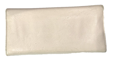 Salvatore Ferragamo Vintage Gancini Flap Long Wallet Cream Beige 