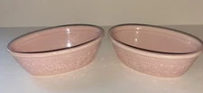 Homer Laughlin Oven Serve Oval Bakers Lot of 2 Pink USA Made 6 1/8"