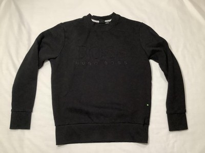 BOSS Hugo Boss Sweatshirt Mens Medium Black Salbo Crewneck Embroidered Logo