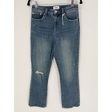 PISTOLA LENNON HIGH RISE CROPPED BOOTCUT JEAN SIZE 27 DISTRESSED DENIM