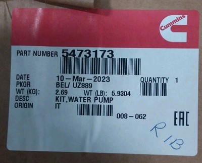 Cummins, 5473173, Kit, Water Pump
