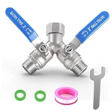 304 Stainless Steel Garden Hose Splitter 2 Way Heavy Hose Splitter 2-Way (B)