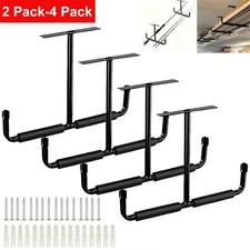Overhead Garage Storage Hooks Rack Heavy-Duty Metal Ceiling Racks Utility Hanger