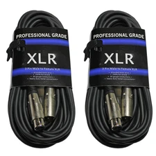 2PACK 20ga shielded XLR mic microphone audio cable 3ft foot feet for DMX cord
