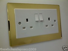 Double Plug Socket Surround Mirror Decorative Acrylic Perspex Finger Plates