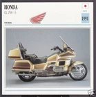 1991 Honda Gold Wing GL 1500/6 1520cc Japan Motorcycle Photo Spec Info Stat Card