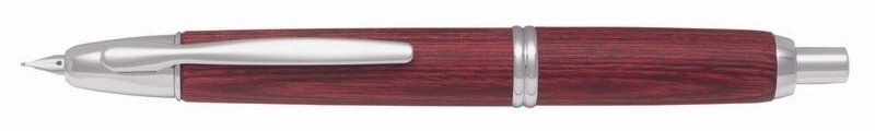 Pilot Fountain Pen Wood CAPLESS Deep Red EF Nib FC-25SK-DR-EF Extra Fine Used