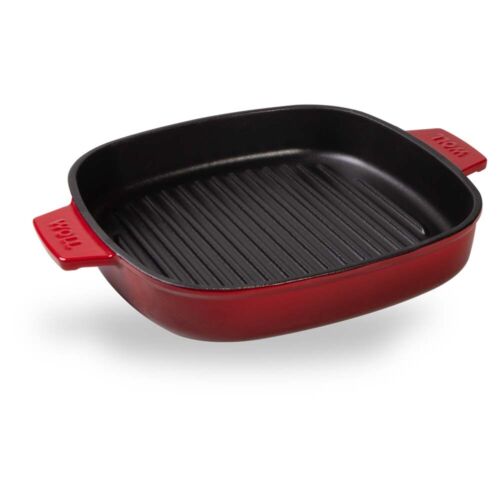 Woll "IRON" Steakpfanne mit Rillen, 28 x 28 cm, Inkl. Steakpresse - Chili Red - Bild 3 von 7