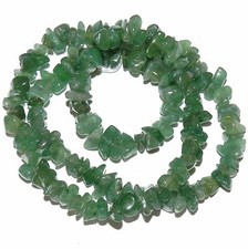 NG2172 Dark Glossy Green Aventurine Small 5mm - 10mm Gemstone Chip Beads 16"
