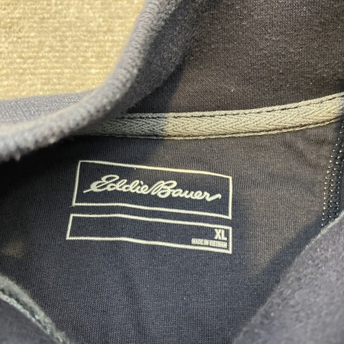 Eddie Bauer Sweater Mens XL Blue Quarter Zip Pullover Knit Outdoor Golf Office - Picture 7 of 12