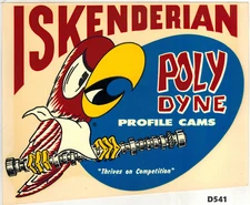 Iskenderian Poly Dyne Cams Profile Cams Vintage 60's large decal