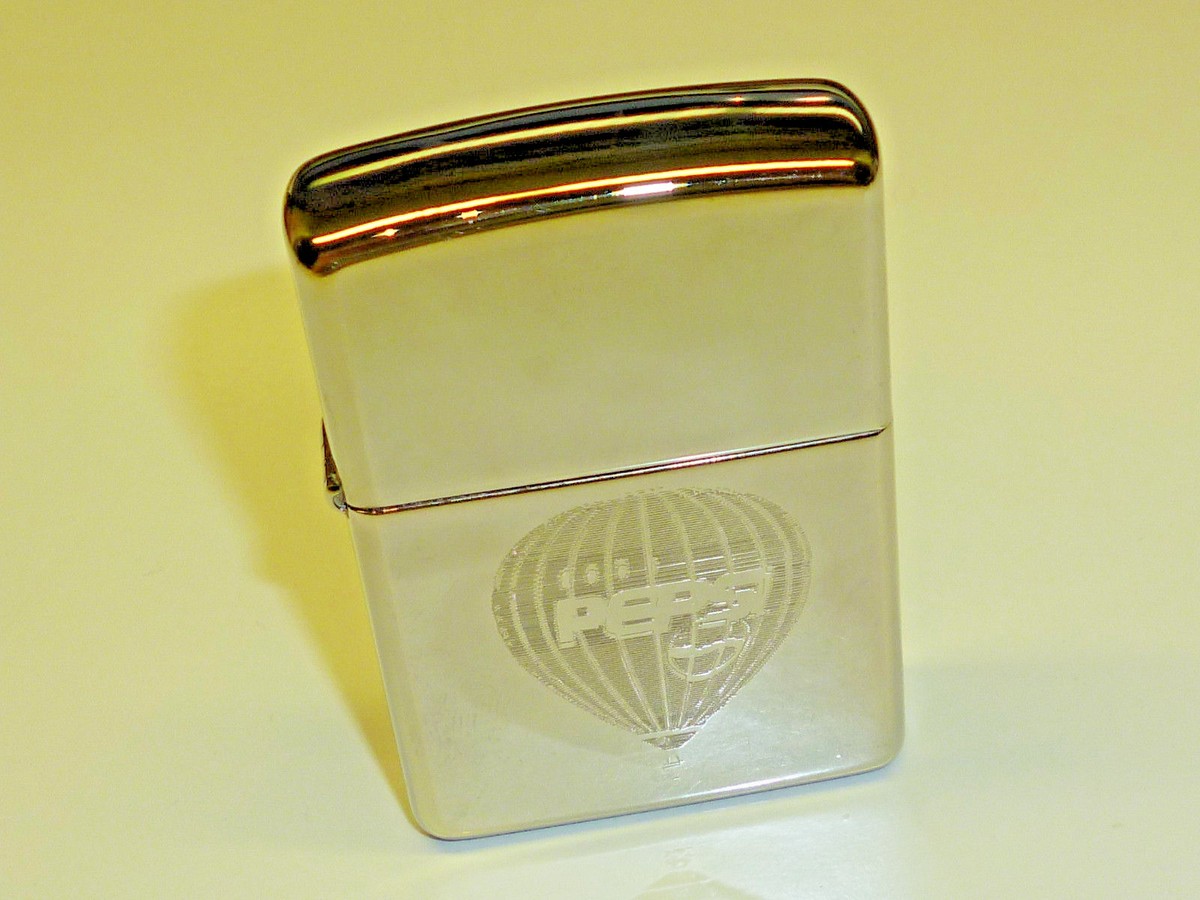 Pepsi-Cola Vintage Zippo Lighter 1999 - Silver Plate - Black Ice