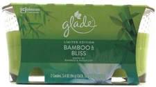 Glade SCJohnson Limited Edition Bamboo & Bliss Notes Of Water Lily 2Pk Candles