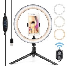 10 inch Led Lamp Selfie Ring Light With Phone Holder Tripod Stand NWT