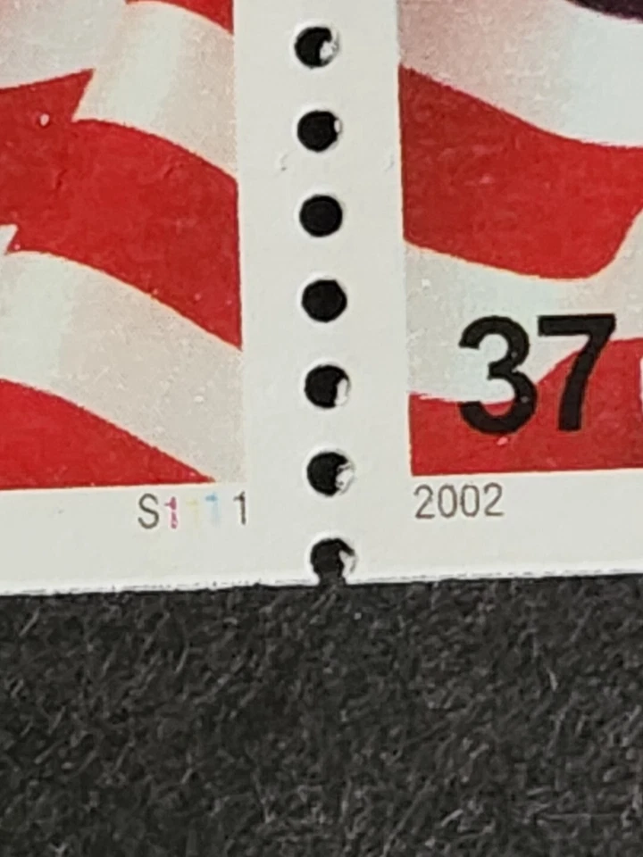Rjkstamps US 3631 FLAG USA COIL STRIP OF 5 (37c) STAMPS "2002" PLATE# S1111 - Image 4 of 4