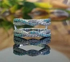 2.10Ct Ronud Lab-Created Aquamarine Enhancer Wedding Ring 14K White Gold Plated