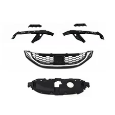 for Honda Accord 2013 2014 2015 Gloss Black JDM Mod Style Front Bumper Grille