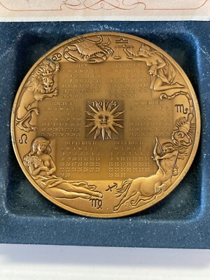 THE FRANKLIN MINT 1974 CALENDAR ART MEDAL BRONZE WITH BOX | eBay