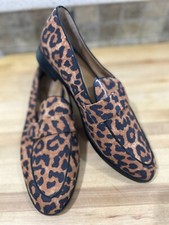 Franco Sarto Hudley 3 Leopard Calf Hair Leather Loafer Sz 9M