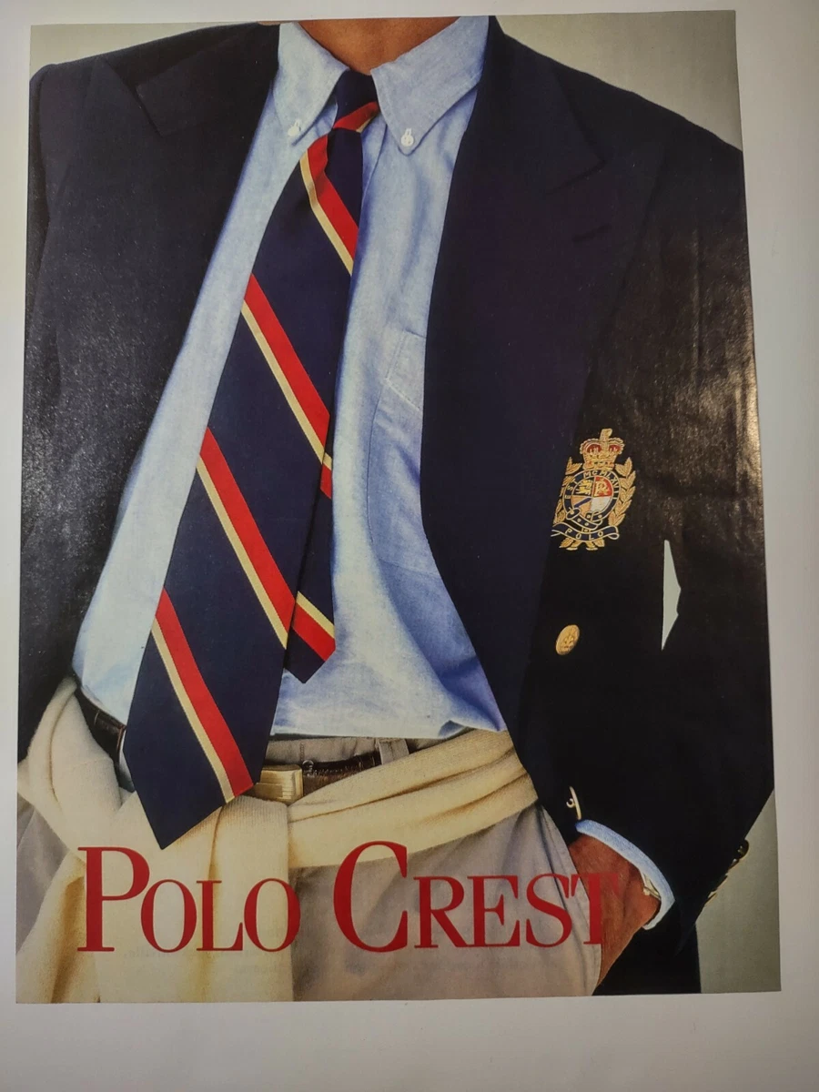 Vintage 1990s Print Ad Ralph Lauren Polo Crest Apparel