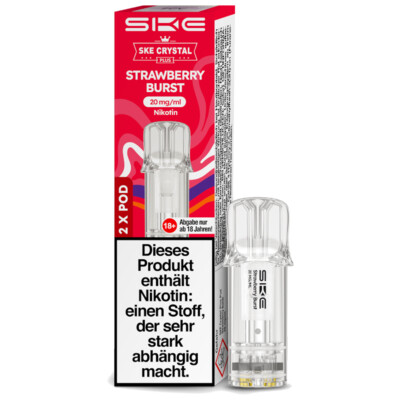SKE Crystal Plus   Strawberry Burst   Prefilled Pod 2er Pack   2ml 20mg Ni