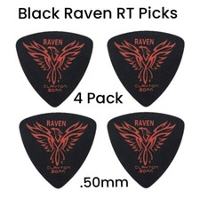 Clayton Black Raven Rounded Triangle Guitar Picks .50mm 4 Pack