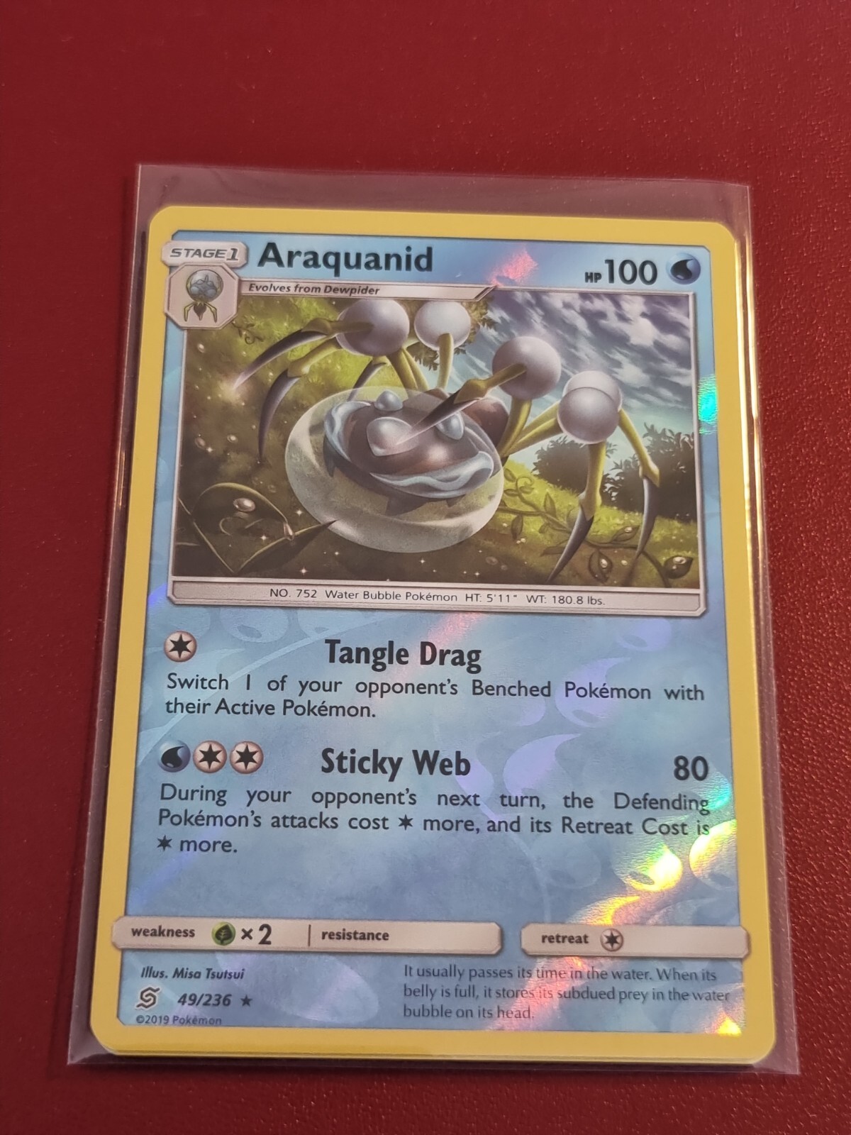 Pokemon Sun Moon Unified Minds Araquanid 49/236 Rare Reverse Holo TCG Card