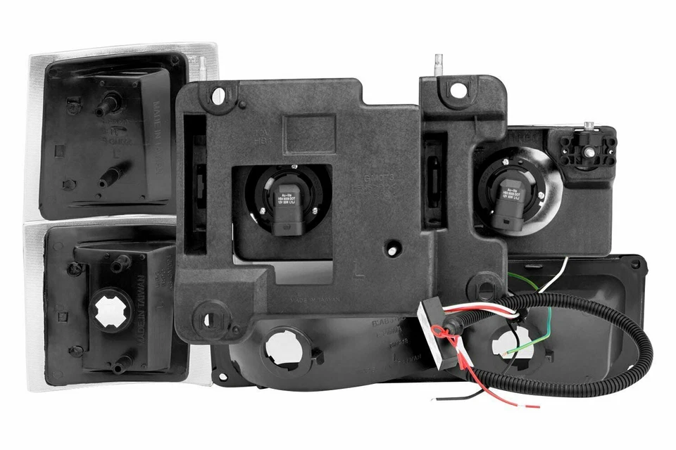 Faros halo ámbar negros para Chevy Silverado Tahoe Suburban 94-98 + señales de giro 8 Foto 3 de 3