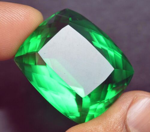69 Ct+ Certified Natural Cushion Cut Colombian Green Emerald Loose Gemstone - Picture 1 of 16