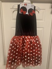 NWT Disney Store Minnie Mouse Costume Dress Ears Black Red White Adult Size XL
