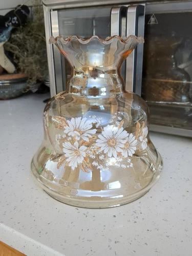 L&L WMC Clear & Amber Glass ONLY Replacement ForHurricane GWTW 3 Way Parlor Lamp