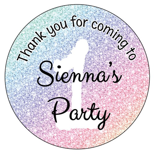 PERSONALISED Pastel Birthday Party Bag Stickers Sweet Cone VARIOUS DESIGNS 1153 - Picture 25 of 35