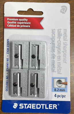 4 Staedtler Metal Sharpeners, single hole, 8.2mm