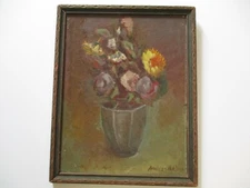 ANDERS ALDRIN OIL PAINTING ANTIQUE IMPRESSIONISM FLORAL FLOWERS STILL LIFE RARE