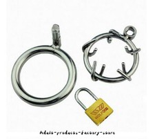 Male Spiked Ring Stainless Steel Chastity Lock Cage Chastity Device Restrain