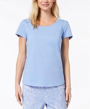 Charter Club Cotton Short-Sleeve Soft Knit Pajama Top Blue Adler Small NWOT