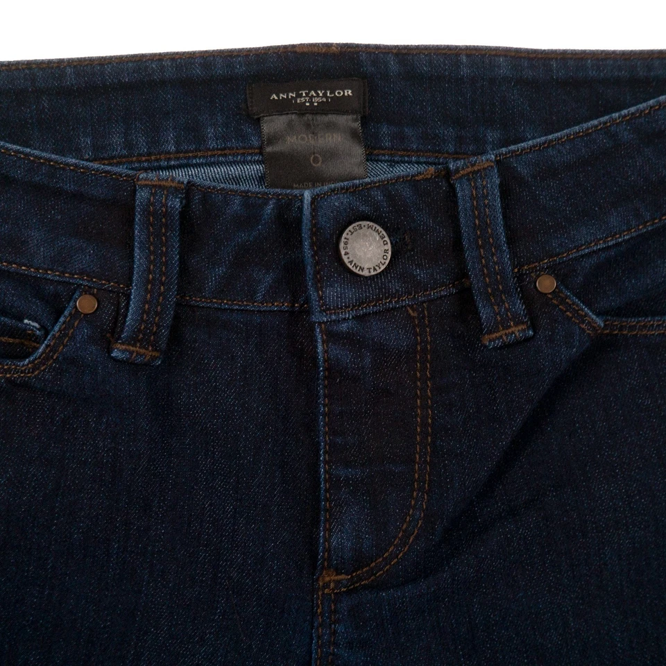 Pantalones de mezclilla Ann Taylor de corte moderno ajustados azules para mujer 0 azul oscuro Foto 4 de 4