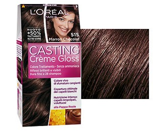 Dettagli Su Tinta Per Capelli Casting Creme Gloss Senza Ammoniaca N515 Marron Chocolat