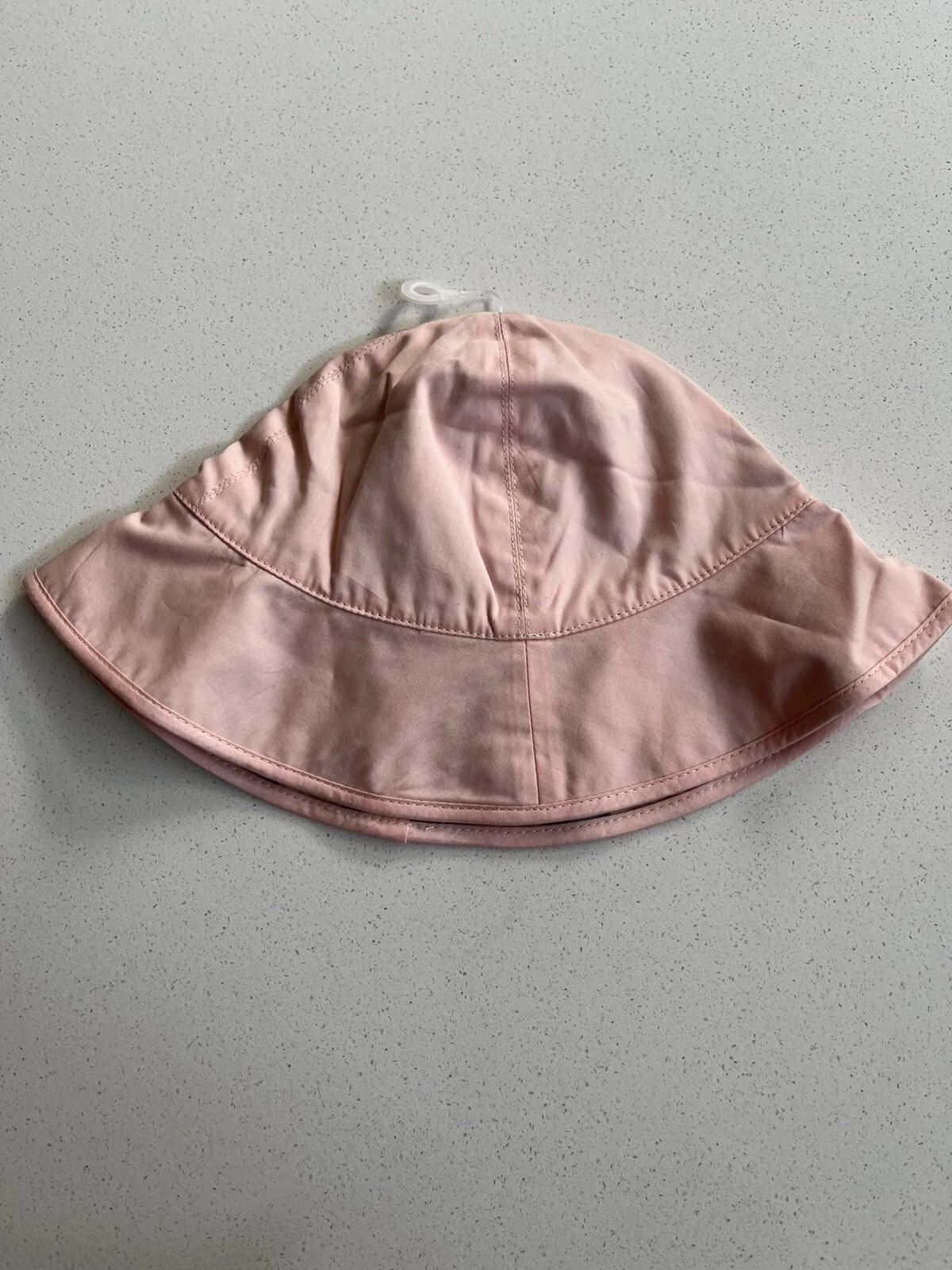 New With Tags Burberry Baby Girl Pink Cotton Sun Hat, Check Print Inside,Size 44