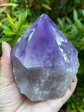 XL Amethyst Top Polished Point – Natural Rough Amethyst Cut Base Crystal, Healin