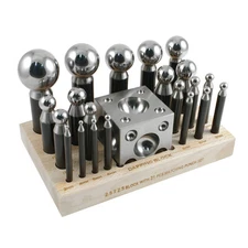 Professional 23 Piece Dapping Set - 3 to 43 Millimeter Punches - 25-632