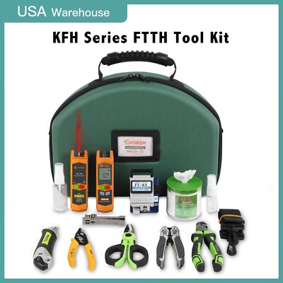 FTTH Fiber Optic Toolkit with Drop Strippping Tool, Coax Cable Stripper ,Cleaner