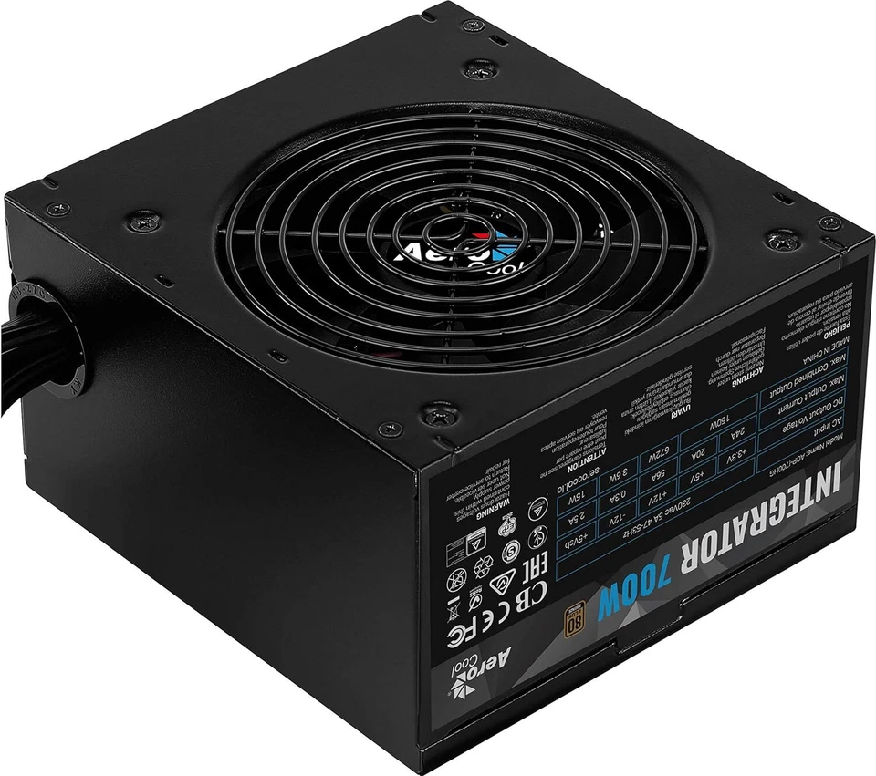 Aerocool Integrator 700W Power Supply Unit UK Plug SATA Two PCIe Bronze PSU Plus - Image 2 of 4