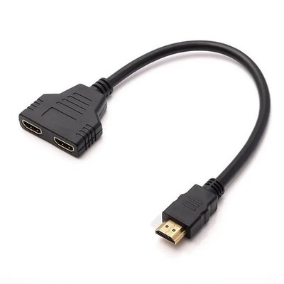 HDMI Splitter Adapter 1 in 2 out 4K Full HD Distributor Steckdose PC TV Konsole
