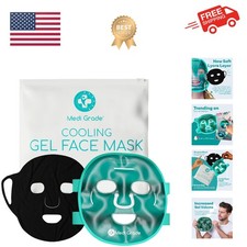 Cooling Gel Face Mask with 1 Lycra Fabric Mask and Storage Pouch - Soothing G...