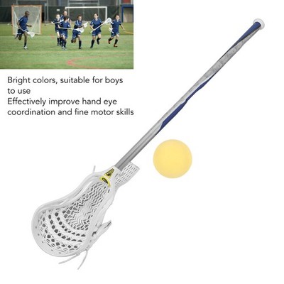 Boys Lacrosse Stick Set Complete 30in Mit Ball Non Falling Tail Cap