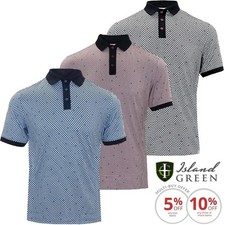 ISLAND GREEN ALL OVER DOT PRINT HERREN GOLF POLOSHIRT / ALLE GR&Ouml;&szlig;EN / MODELL 2026